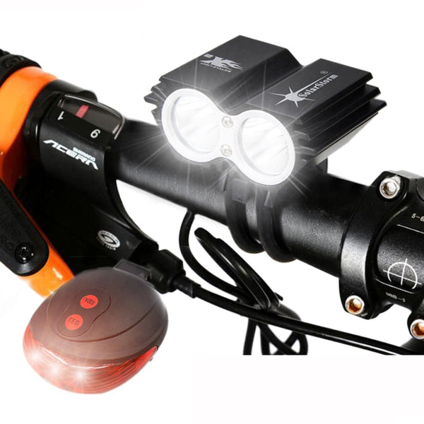 Waterproof Cycling Headlight + Rear Lamp