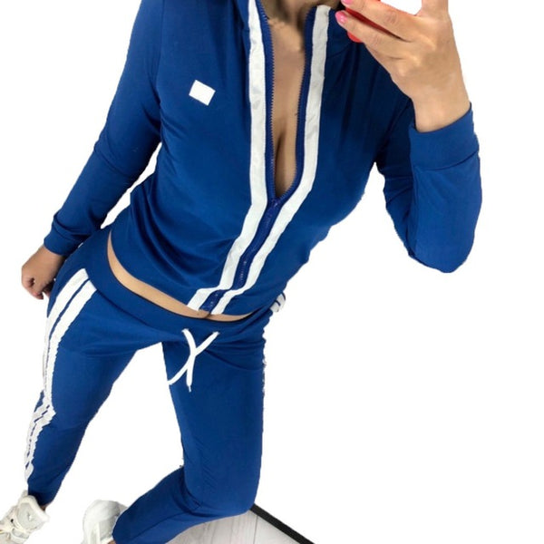 Fashion Women Sports Suits Solid Print