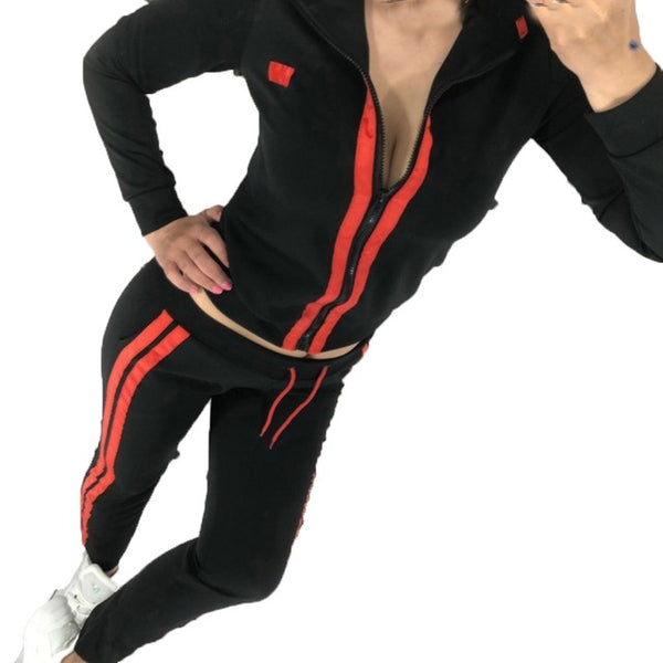 Fashion Women Sports Suits Solid Print