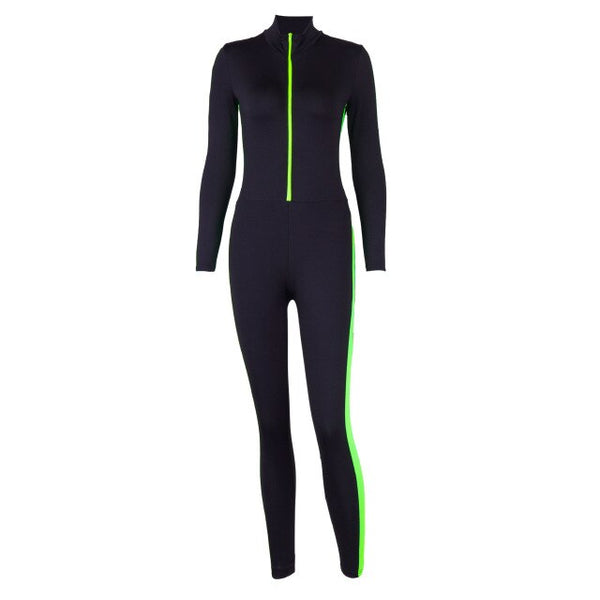 NORMOV Sport Suit Women Fitness Jumpsuits Gym Clothing Sexy V-Neck One-piece Tracksuit Patchwork Running Set Yoga Sets Workout