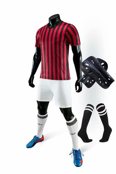 Men running Training Uniforms set with socks and shin guard