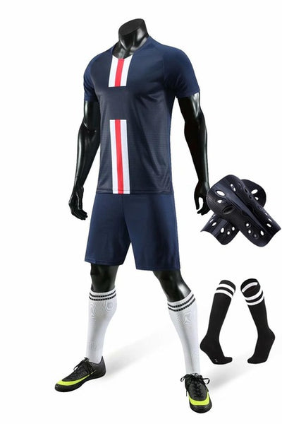 Men running Training Uniforms set with socks and shin guard