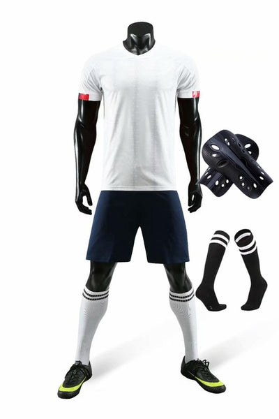 Men running Training Uniforms set with socks and shin guard