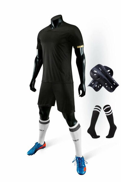 Men running Training Uniforms set with socks and shin guard
