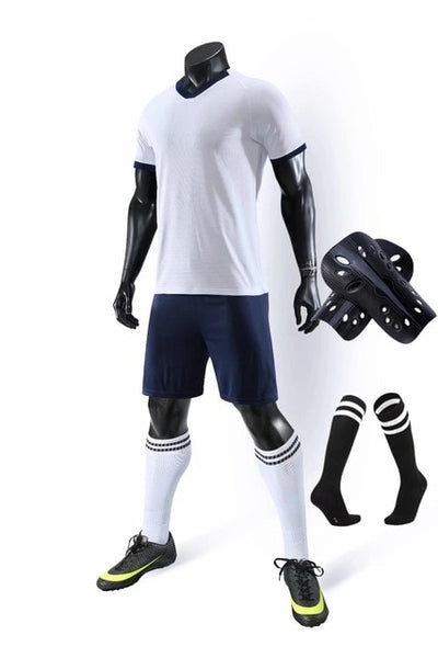 Men running Training Uniforms set with socks and shin guard