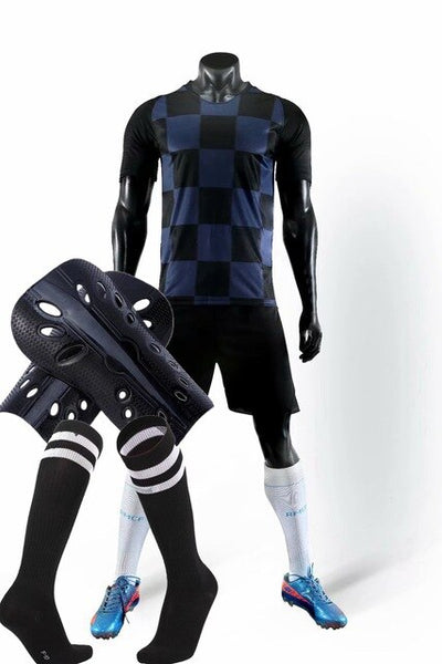 Men running Training Uniforms set with socks and shin guard