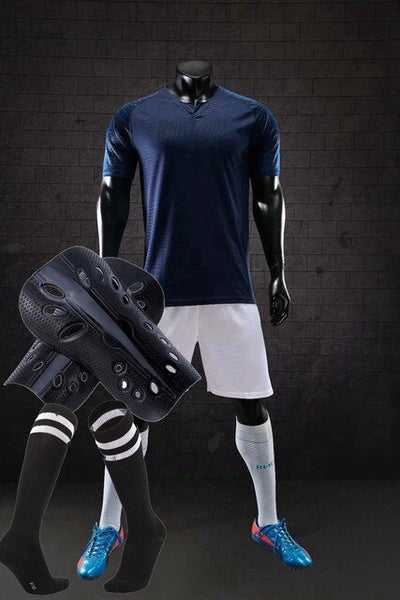 Men running Training Uniforms set with socks and shin guard