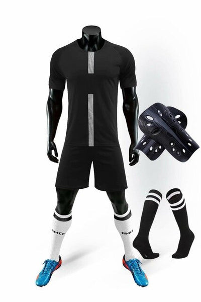 Men running Training Uniforms set with socks and shin guard