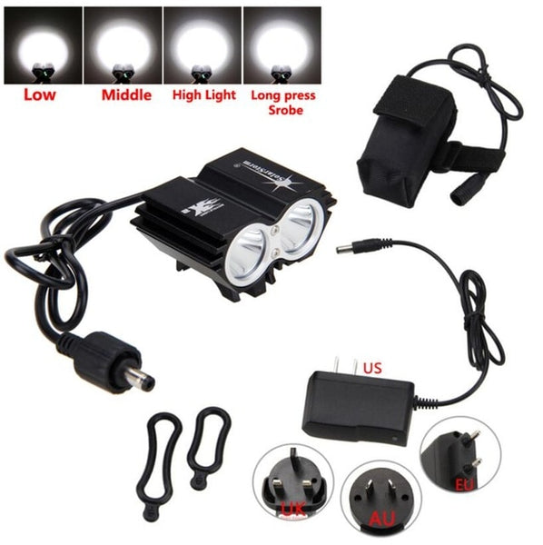 Waterproof Cycling Headlight + Rear Lamp