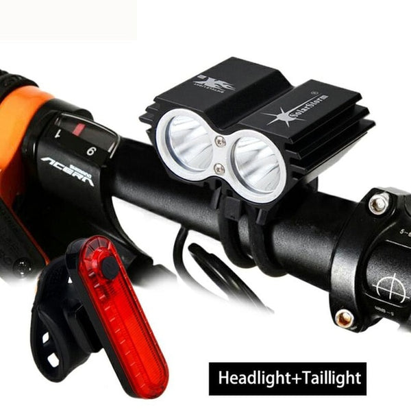 Waterproof Cycling Headlight + Rear Lamp