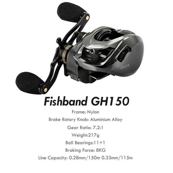 Fishband Baitcasting Reel GH100 GH150 7.2:1