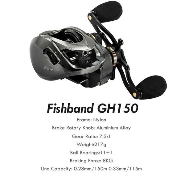 Fishband Baitcasting Reel GH100 GH150 7.2:1