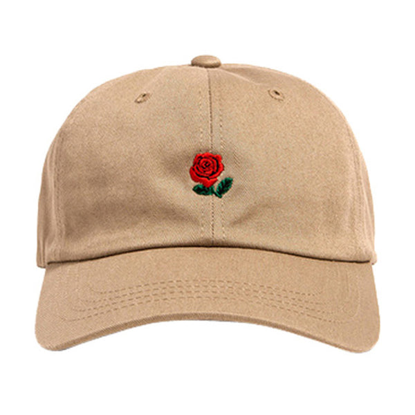 women men rose Embroidery Cotton Baseball Cap
