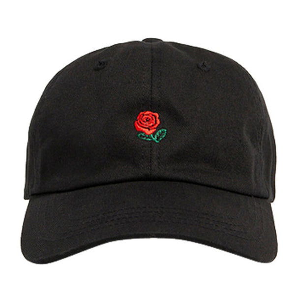 women men rose Embroidery Cotton Baseball Cap