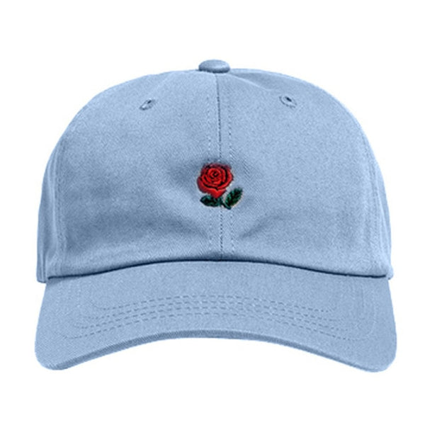 women men rose Embroidery Cotton Baseball Cap