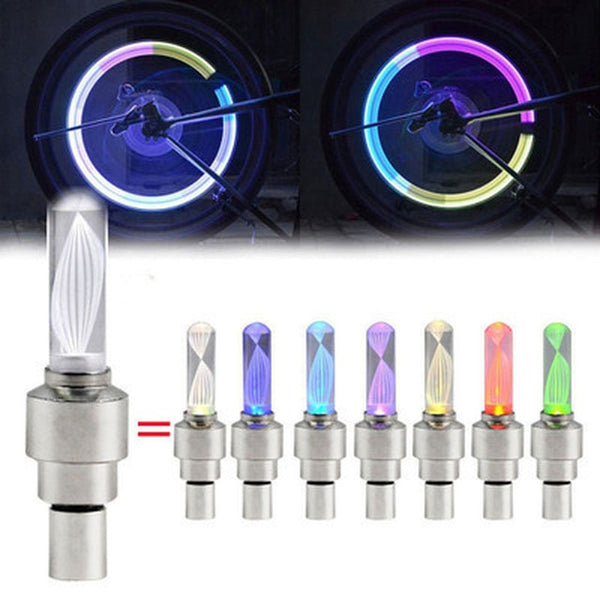Bicycle Valve Lights Wheel Spokes Tire LED Light with Batteries