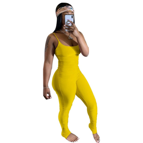 Casual Stacked Leggings Jumpsuit Women