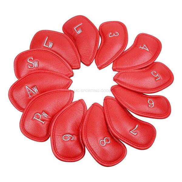 12PCS/Set Exquisite PU Golf Club Iron Head Covers