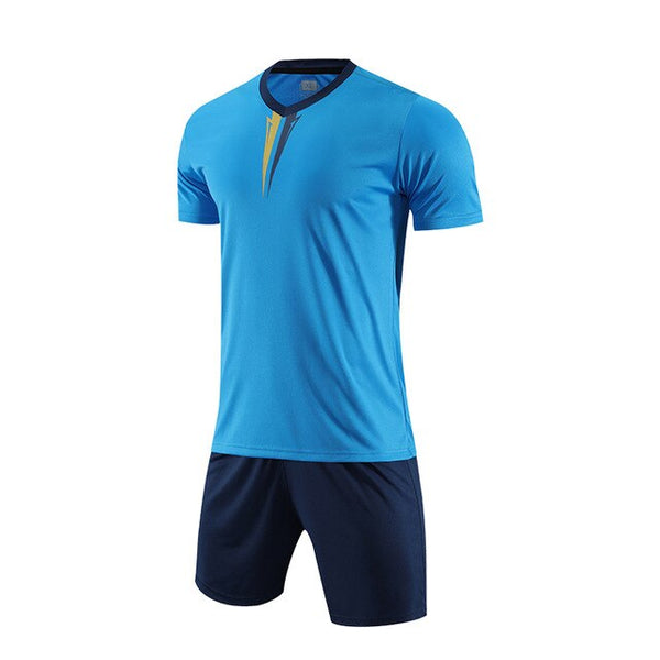 men short sleeve  blue soccer jersey