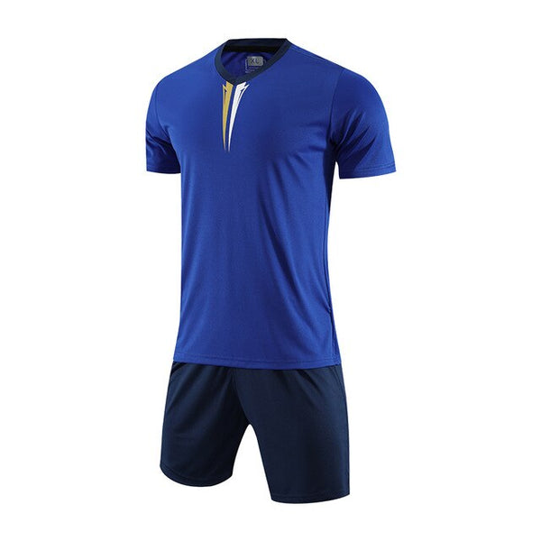men short sleeve  blue soccer jersey