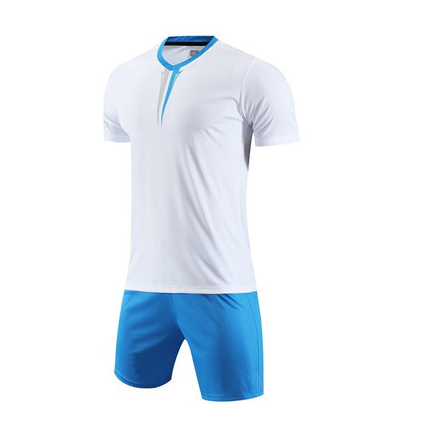 men short sleeve  blue soccer jersey