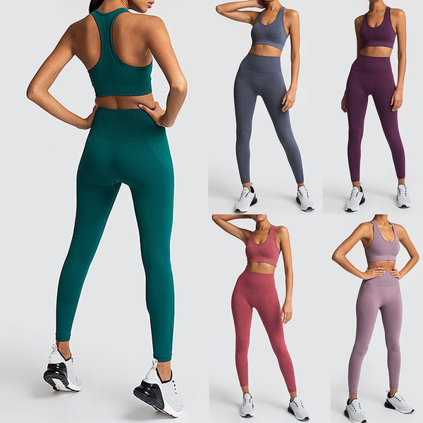 Seamless Yoga Set Women Sexy Sports Suits