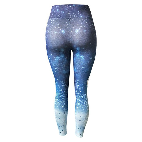 Women Yoga Pants Ombre Moon Printed