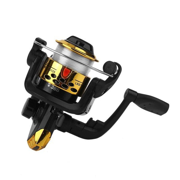 Spinning Reel With Fishing Line Lightweight Exchangable Handle