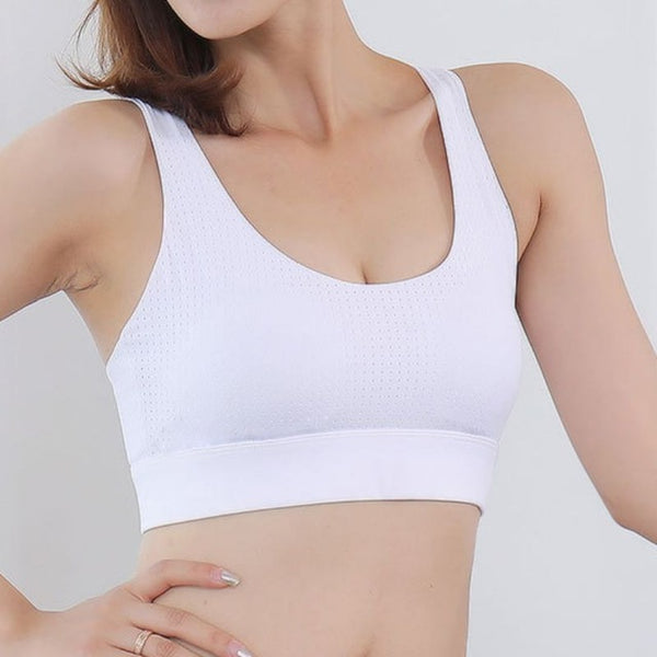 Woman Hollow Out Breathable Sports Bra Push Up