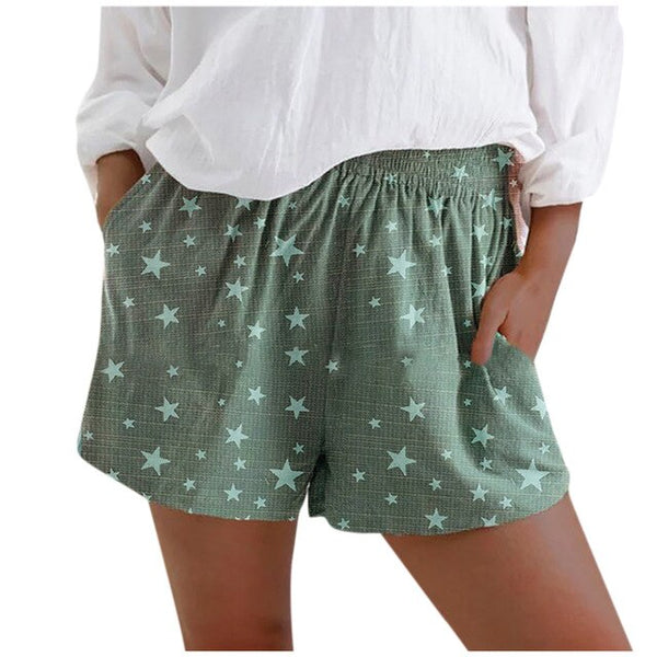 Women Linen Pockets beach Shorts