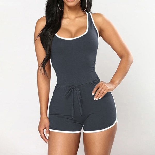 Fitness Yoga Suits Women Sleeveless Sexy Spaghetti Jumpsuit