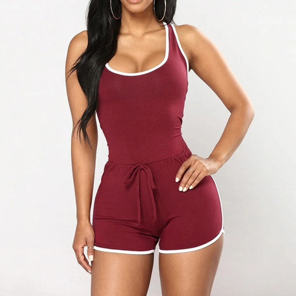 Fitness Yoga Suits Women Sleeveless Sexy Spaghetti Jumpsuit